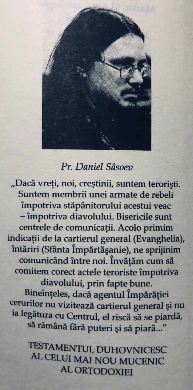 Părintele Daniel Sâsoev - Testament Duhovnicesc