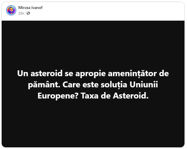 Mircea Ivanof - Taxa de Asteroid