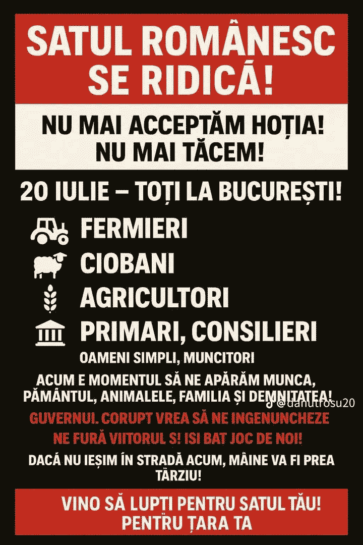 🚨 20 Iulie 2025: Satul Românesc se ridică❗